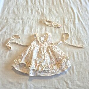 Jillian's Closet girls size 6 months tiny rose designed dress with headband New